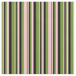 Grönt, Rosa och Svartvit/Stripe Mönster Tyg
