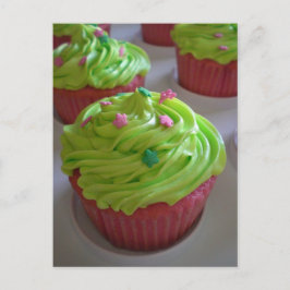 Grönt Rosa party dusch Muffinss Postcard Vykort