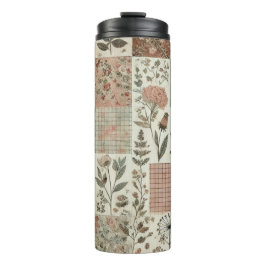 Grönt Rosa Patchwork Quilt Rustic Retro Boho