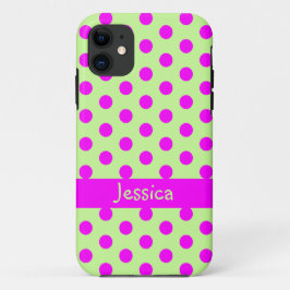 Grönt Rosa Polka dots Mönster Girly Namn