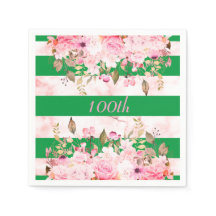 Grönt Rosa Rand Blommigt vid födelsedagsfirandet