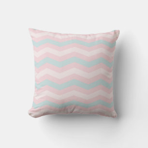 Grönt Rosa Rand Trend Pastel Färg Kudde