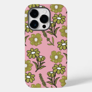 Grönt Rosa Retro Y2K Funky Hippie Flower Mönster