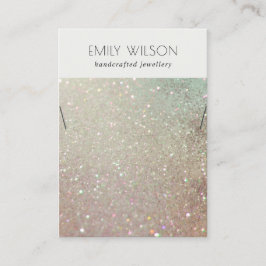 Grönt Rosa Silver Gnistra Glitter Necklace Visning Visitkort