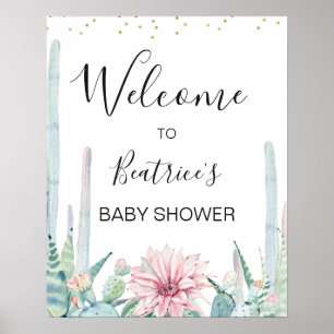 Grönt Rosa Taco Bout A Baby Baby Shower Välkommen Poster