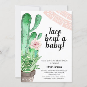 Grönt Rosa Taco Bout A Baby babyduschinbjudan Inbjudningar