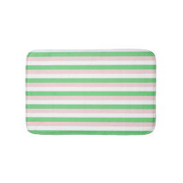 Grönt Rosa Vågrät Rand Mönster Badrumsmatta