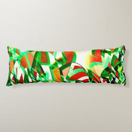 Grönt rosett band, munstycken på orangens korallba kroppskudde