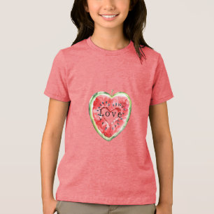 Grönt Rött Hjärta Vattenmelon T Shirt
