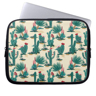 Grönt & rött kaktusmönster laptop fodral