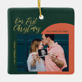 Grönt, rött och Guld, dagens första jullfoto Julgransprydnad Keramik