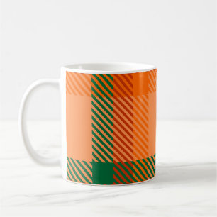 Grönt, rött, Orange och Beige Tartan Play Scottish Kaffemugg