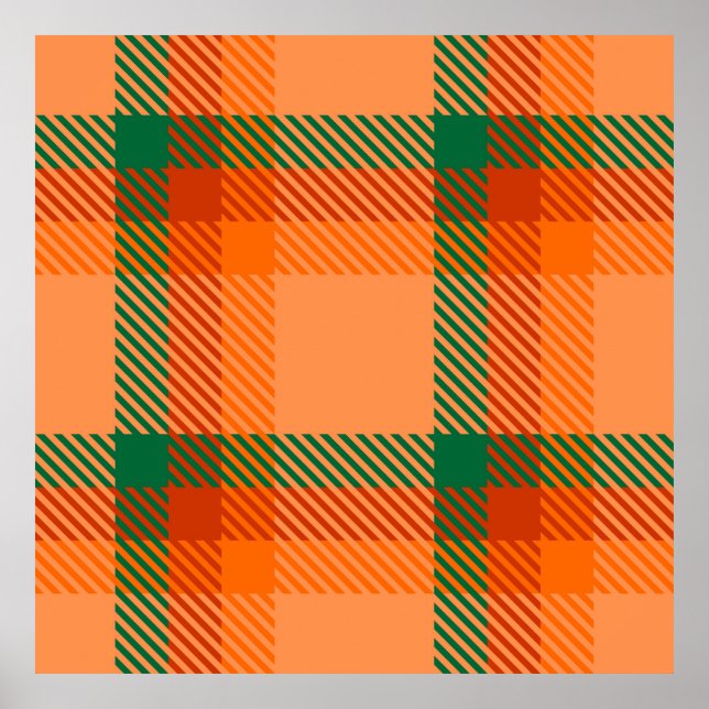 Grönt, rött, Orange och Beige Tartan Play Scottish Poster (Framsidan)