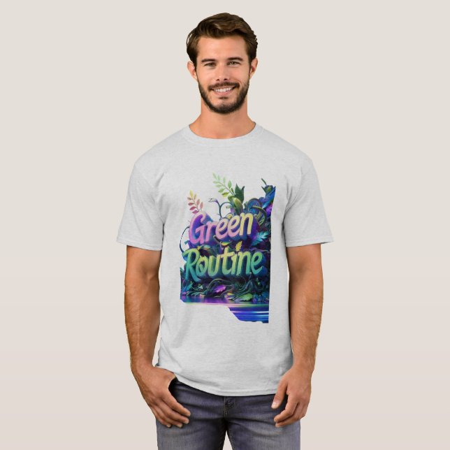 "Grönt Routine" Anpassningsbar T-Shirts (Hel framsida)
