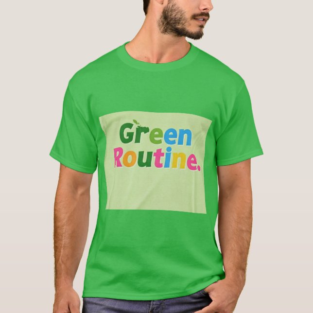 Grönt Routine T Shirt (Framsida)
