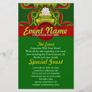 Grönt Royal Goddess Art Anpassningsbar Event Flyer