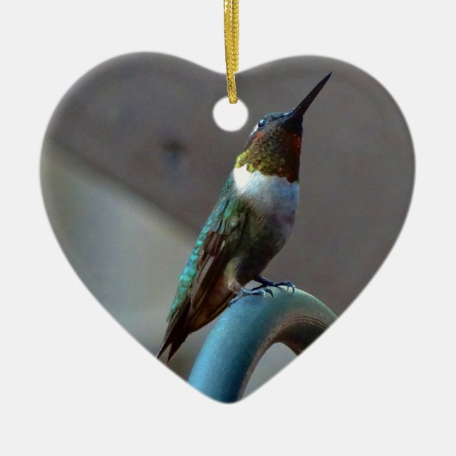 Grönt Ruby Little Hummingbird Julgransprydnad Keramik (Framsidan)