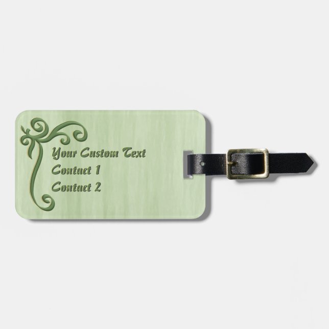 Grönt Rulla med Anpassningsbar för Guld-accent Bagagebricka (Horisontell Framsida)