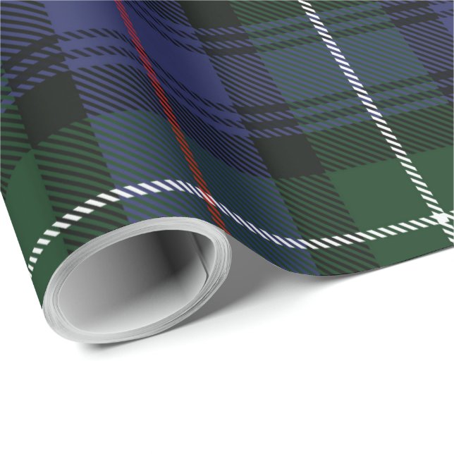 Grönt Rustic Klan Mackenzie Tartan Presentpapper (Rullad Hörn)