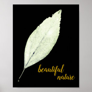 Grönt Rustic löv Nature Kärlek Art Paint Poster
