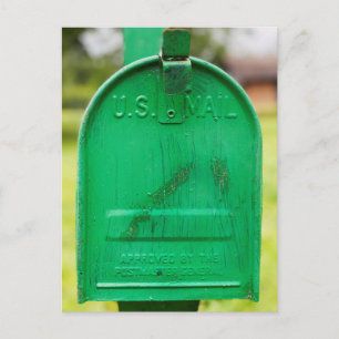 Grönt Rustic Mailbox Porträtt Vykort
