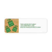 Grönt Rustic Presenter Helgdag Adressetiketter