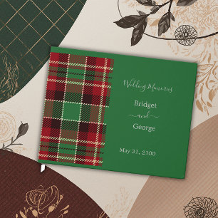 grönt Rustic Scottish Tartan Bröllop Gästböcker