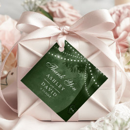 Grönt Rustic Träd Ljus Carved Initialer Bröllop Gåvor Etiketter