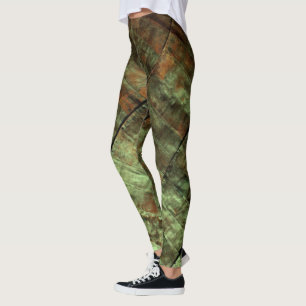 Grönt Rusty Grunge Metall Leggings