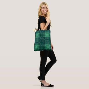Grönt-rutor mönster Tartan Tote Bag Tygkasse