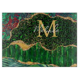 Grönt Safari Animal Print Agate