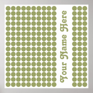 Grönt Safari Dot med namn Poster