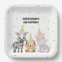 Grönt Safari Jungle Animal Birthday