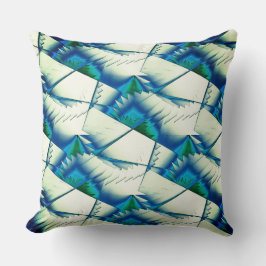 Grönt sågar eller zigzag på intensiv cyan till roy kudde