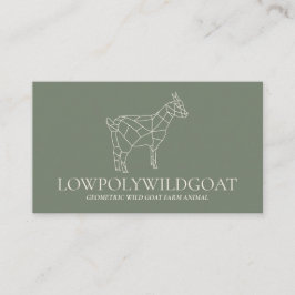 Grönt Sage Animal Lowpoly Farmer Goat Visitkort
