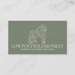 Grönt Sage Animal Lowpoly Gorilla Monkey Visitkort