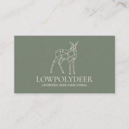 Grönt Sage Animal Lowpoly Hjort Visitkort