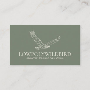 Grönt Sage Animal Lowpoly Vild Bird Visitkort