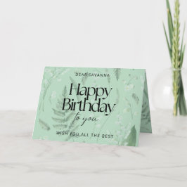 Grönt Sage Lily i Anpassningsbarna Valley Birthday Kort