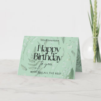 Grönt Sage Lily i Anpassningsbarna Valley Birthday Kort