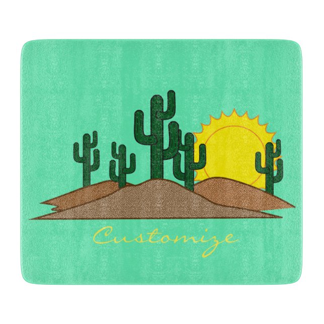 Grönt Saguaro Cactus Desert Sunset Thunder_Cove (Framsidan)