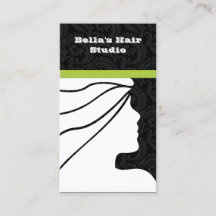 Grönt Salon-affärskort med möte bas