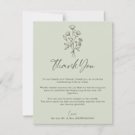 Grönt Salvia Mjukt Bukett Höst Boho Botanisk Tack Kort