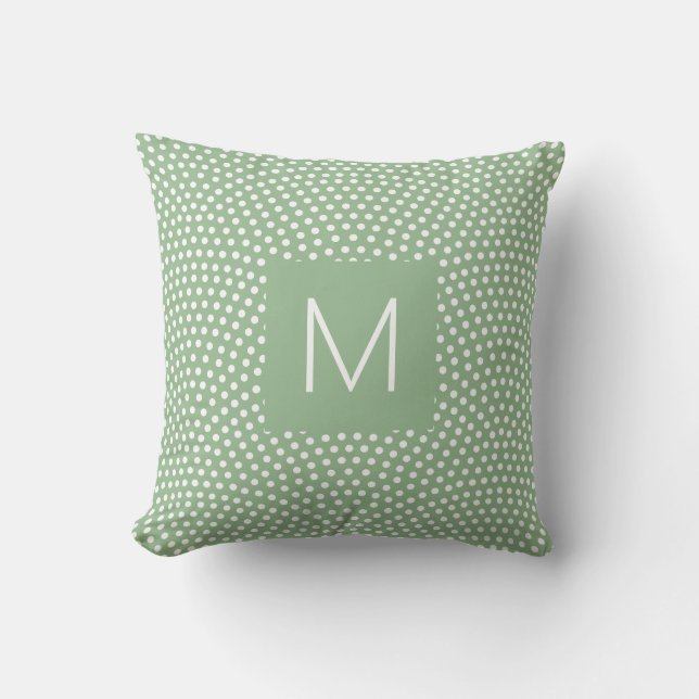 Grönt Samma Komon (hajskinn) Monogrammed Kudde (Framsida)