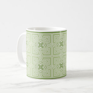 Grönt Sammanflätat block Kaffe Mugg