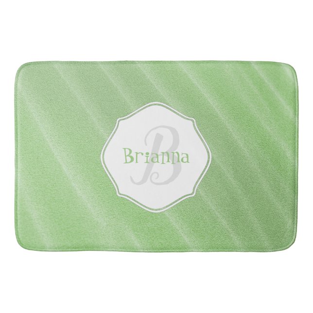 Grönt Sand Ripples Personlig Bath Mat Badrumsmatta (Framsidan)
