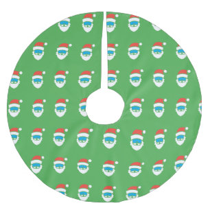 Grönt Santa Träd skirt Julgransmatta Borstad Polyester