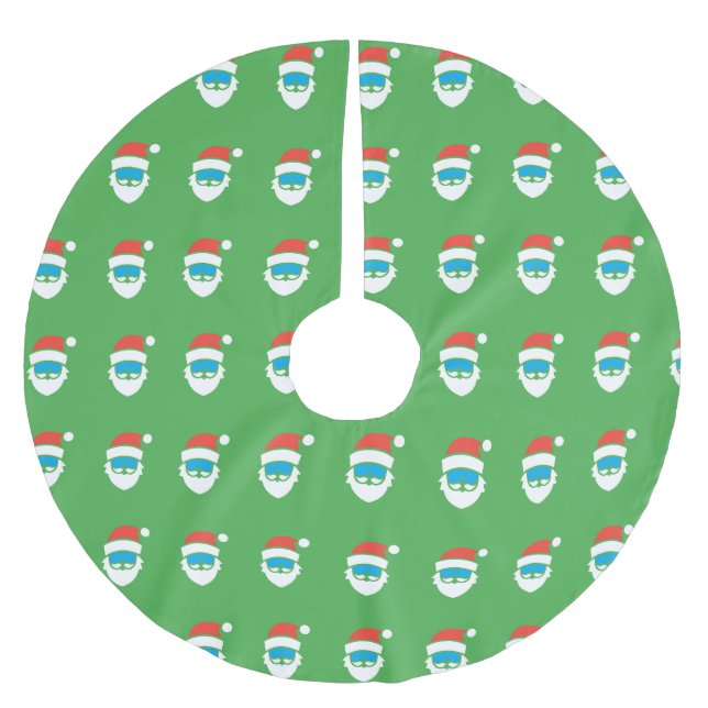 Grönt Santa Träd skirt Julgransmatta Borstad Polyester (Framsidan)
