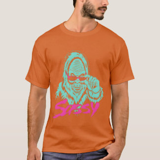 Grönt Sasquatch-spel familj vintage T Shirt