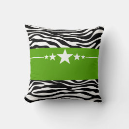 Grönt Sassy Star Zebra Pillow Kudde